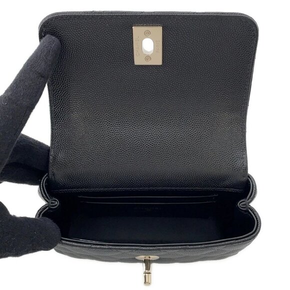 CHANEL Matelasse Coco Handle Size Mini mini Calfskin Black AP4244 - Picture 12 of 12